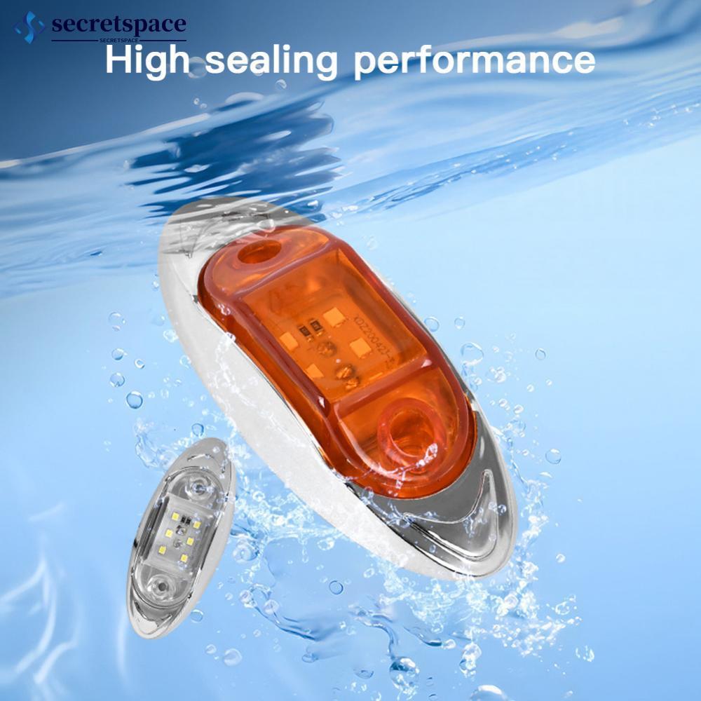 SECRETSPACE 6-LED รถบรรทุก Trailer ด้านข้าง Marker Light Clearance ไฟเลี้ยวไฟเตือน Chrome Plated กัน