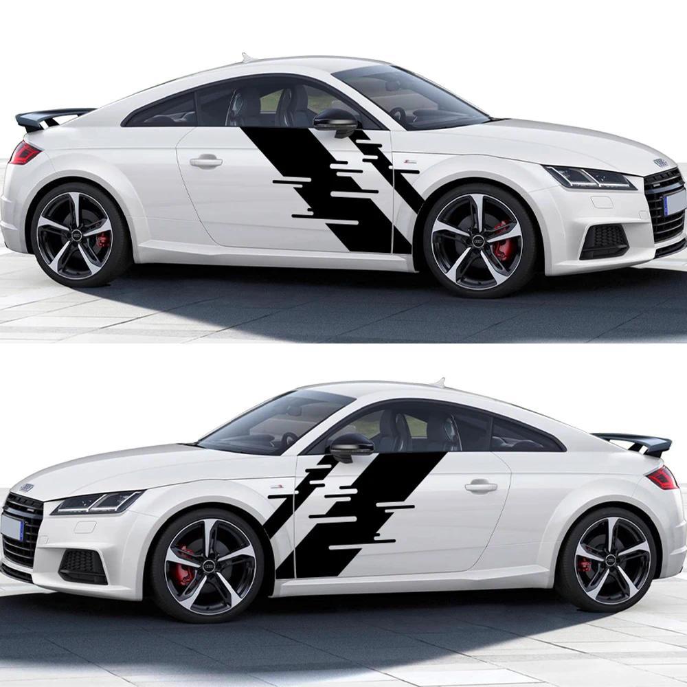 รถไวนิล Decals ด้านข้างสติกเกอร์ Trims Racing Stripes กราฟิกอุปกรณ์เสริมอัตโนมัติสําหรับ Audi TT 8N 