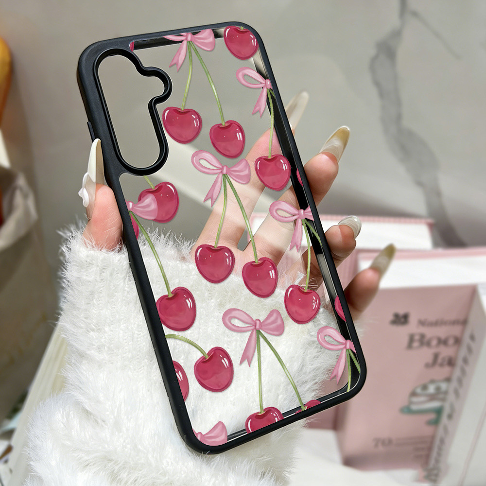 เชอร์รี่น่ารัก เคส For Samsung A07 A17 A16 A06 A05S A05 A36 A55 A15 A54 A56 A35 A25 A34 S26 S24อะคริลิกฝ้า เคสโทรศัพท์ - รูปที่ 6