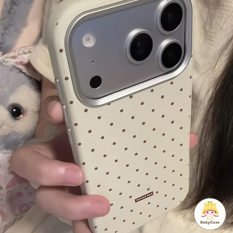 น่ารัก เคสไอโฟน17 เหมาะสำหรับ IPhone 15 17 13 16 12 14 11 Pro Max XR X XS Max 7 8 16 Plus เคสโทรศัพท์ลายจุดสไตล์มินิมอล