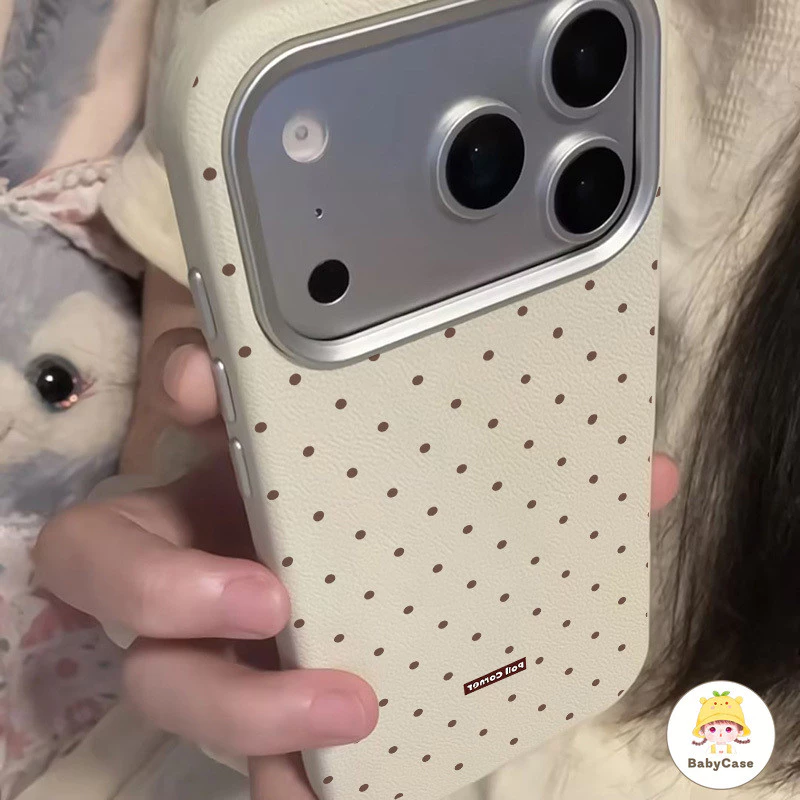 น่ารัก เคสไอโฟน17 เหมาะสำหรับ IPhone 15 17 13 16 12 14 11 Pro Max XR X XS Max 7 8 16 Plus เคสโทรศัพท์ลายจุดสไตล์มินิมอล