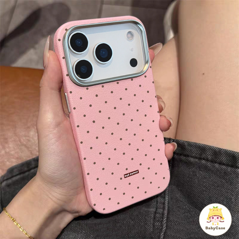 น่ารัก เคสไอโฟน17 เหมาะสำหรับ IPhone 15 17 13 16 12 14 11 Pro Max XR X XS Max 7 8 16 Plus เคสโทรศัพท์ลายจุดสไตล์มินิมอล - รูปที่ 2