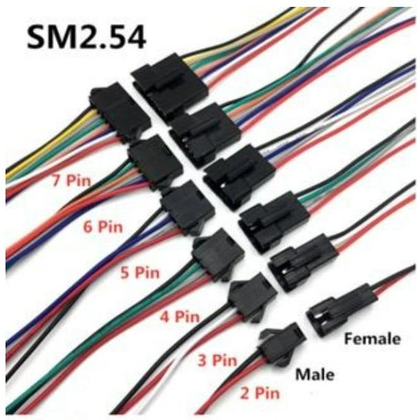 JST ขั้วต่อ LED ยาว 15 ซม. ชายและหญิง 2 PIN 3 PIN 4 PIN 6 PIN [CE]
