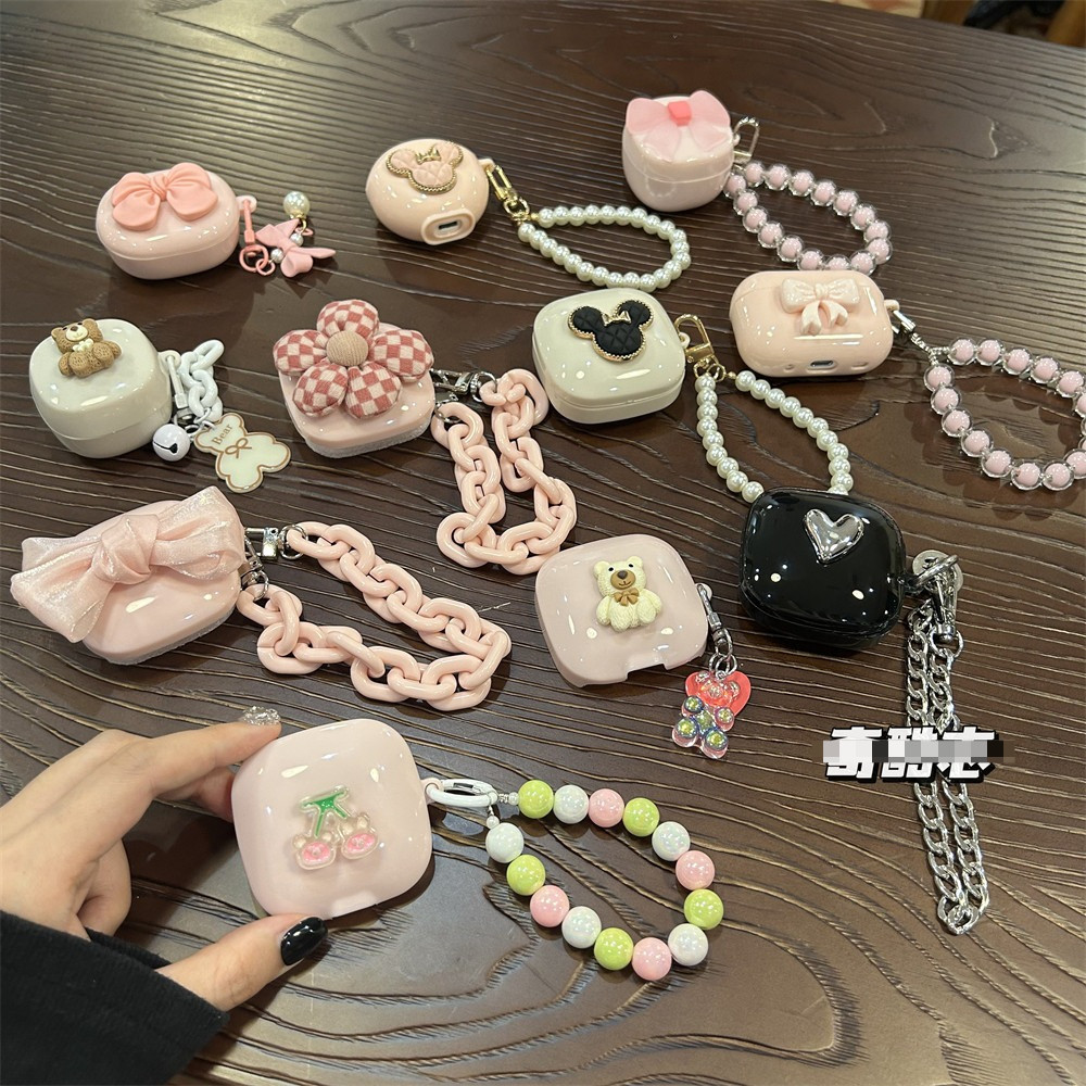 Ins ดอกไม้/การ์ตูนสําหรับ Soundcore R60i NC / K20i / R50i NC / R50i กรณี keychian & หูฟังซิลิโคนสําห