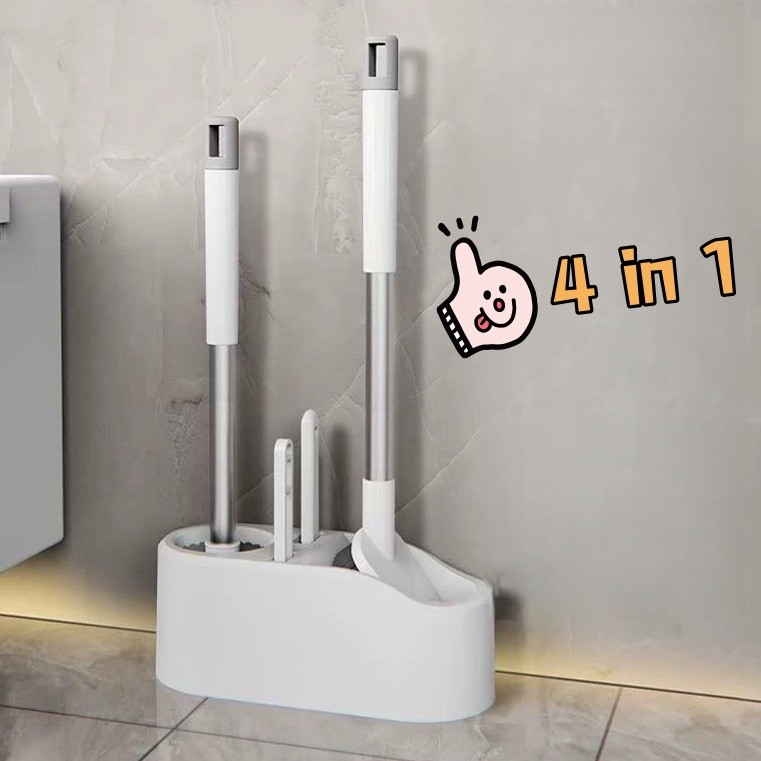 4 in 1 ขัดห้องน้ํา แปรงขัดส้วม แปรงขัดพื้น แปรงล้างห้องน้ำ ขัดห้องน้ำ ขัดได้ทุกซอกทุกมุม ATCCH