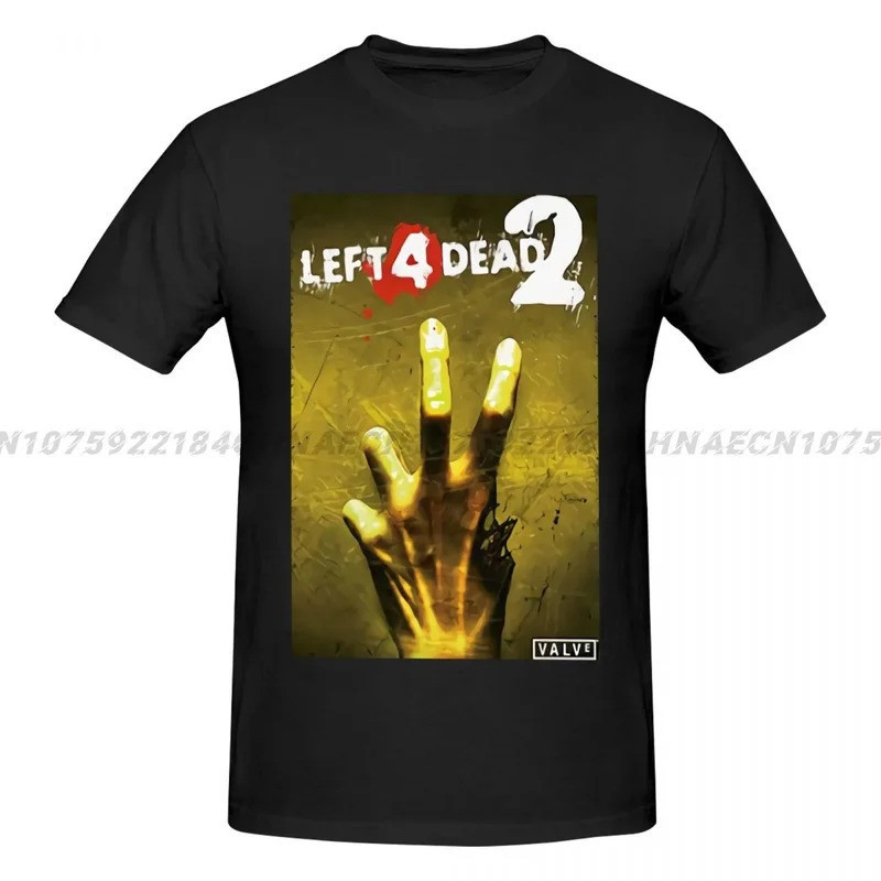 ทีเชิ้ต Left 4 Dead 2 สำหรับผู้ชาย แฟชั่นสบายๆ แขนสั้น เสื้อยืดสไตล์วินเทจขนาดใหญ่