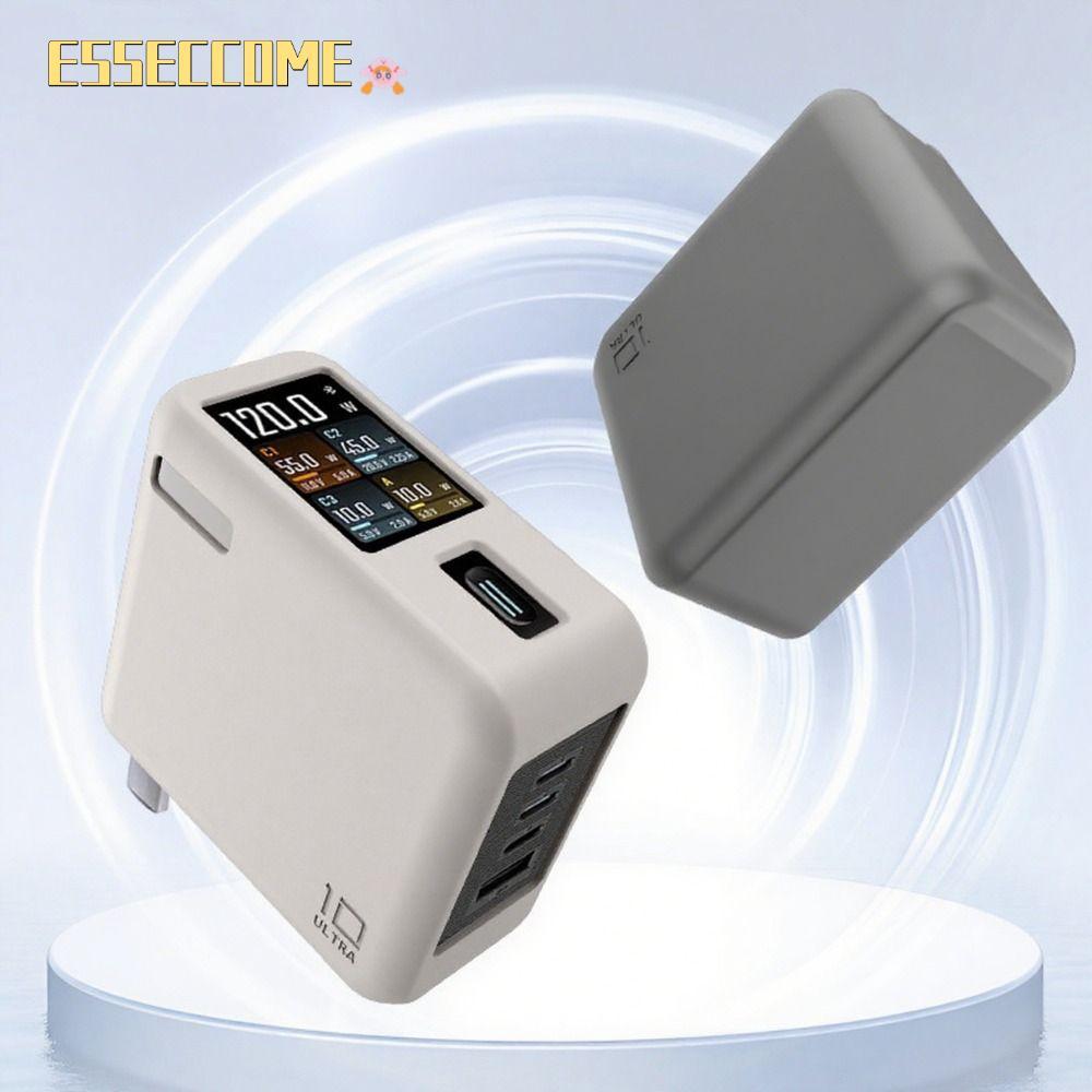 ซิลิโคน ESSECCOME ป้องกันสีทึบนุ่ม แบบพกพากันกระแทกกันฝุ่นพกพาสําหรับ CUKTECH 10 Ultra GaN Charger 120W Travel