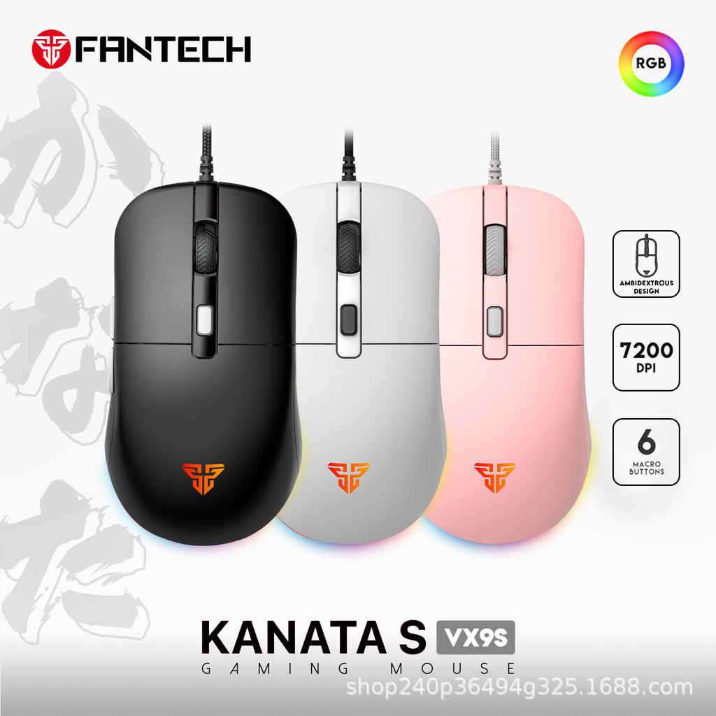 FANTECH KANATA S VX9S เมาส์สําหรับเล่นเกมแบบมีสาย 7200DPI HUANO 10M4.6