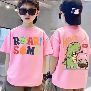 COD[จัดส่งตลอด24 ชั่วโมง]มาใหม่เด็กแขนสั้นเสื้อยืดฤดูร้อนการ์ตูนพิมพ์รอบคอ ขนาดเหมาะสำหรับเด็กอาย 90-150