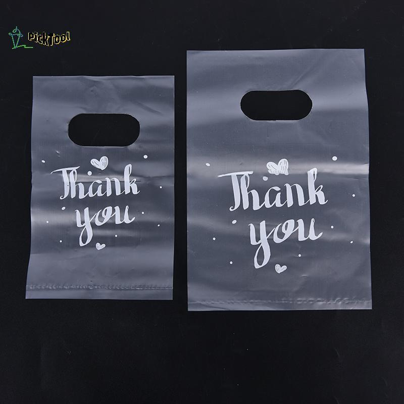 ขายร้อน< 100 ชิ้นขอบคุณถุงของขวัญพลาสติกถุงขนมแต่งงานกระเป๋าช้อปปิ้งกระเป๋า