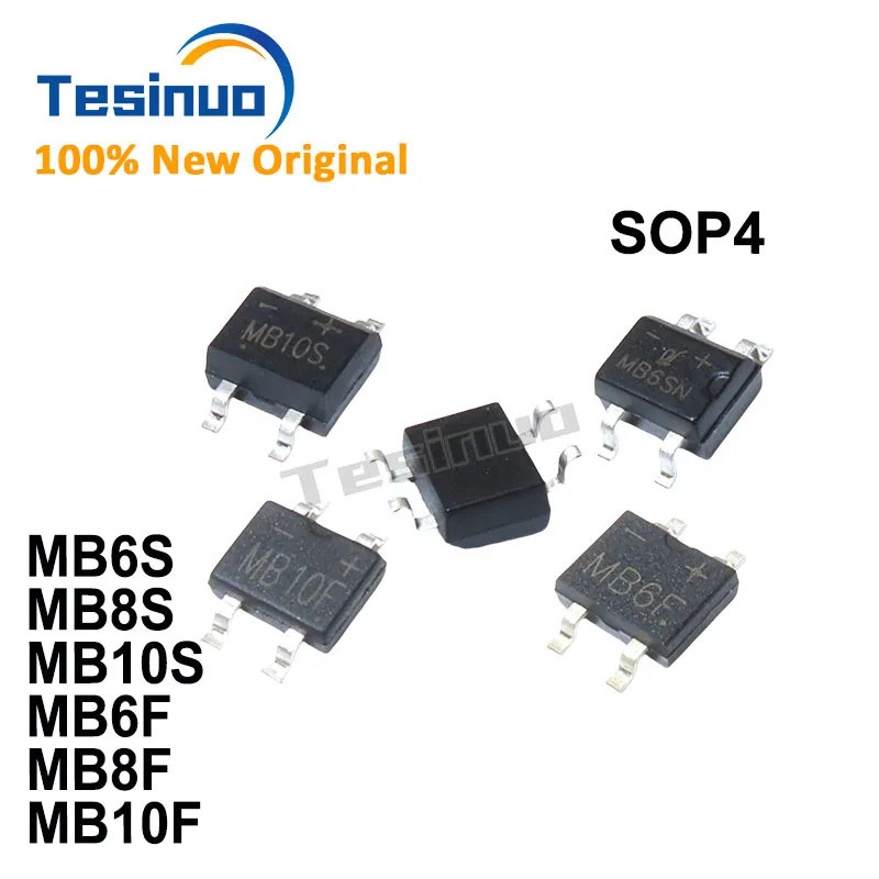 5PCS MB6S MB8S MB10S MB6F MB8F MB10F SOP4 Rectifier สะพานกองในสต็อก