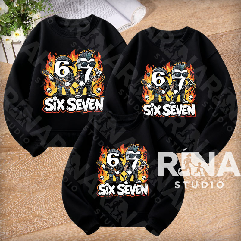 🔥พร้อมส่ง&COD🔥RINA STUDIO🔥 ชุดครอบครัว สเวตเตอร์คอกลมไม่มีหมวก 100%ผ้าฝ้าย มีม67 ฮิตทั่วไทย A123#11