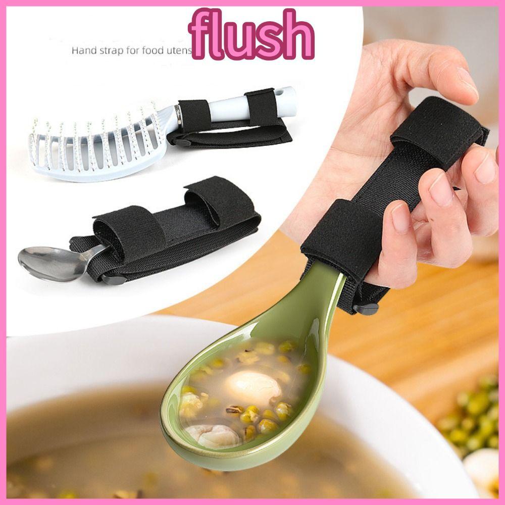 FLUSH Eating Utensils, Non Slip Hand Tremors Adaptive Utensils, Ergonomic Easy Grip Adjustable Grip 