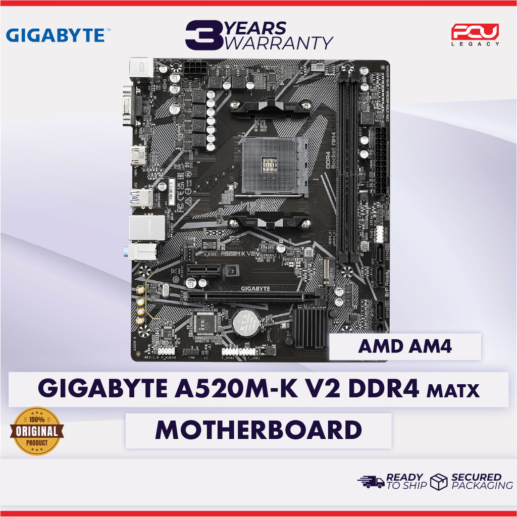 GIGABYTE A520M-K V2 AM4 DDR4 MOTHERBOARD