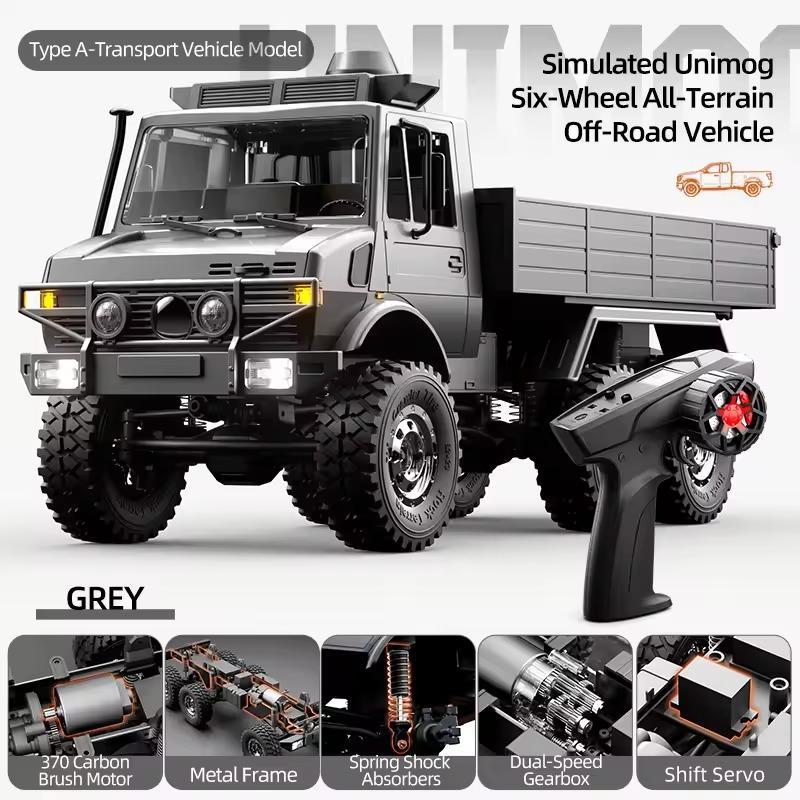 รถบังคับ JJRC RC Car Crawler 2.4G 6WD 1/18 Simulated Unimog Truck GB7023
