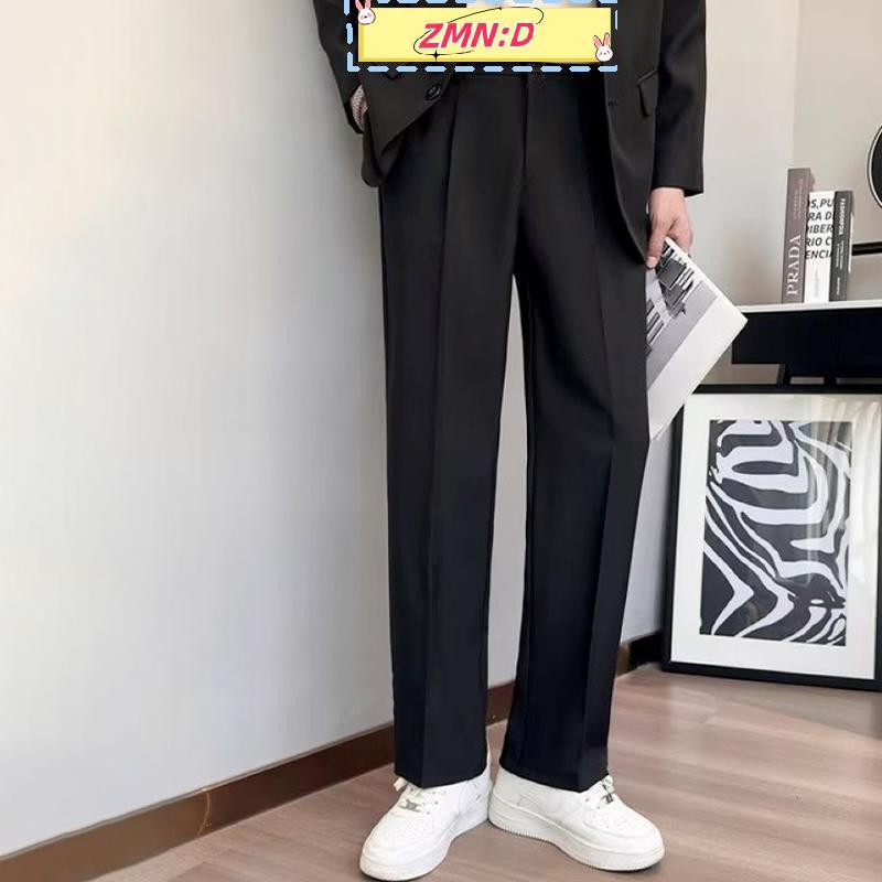 ZMN:D 2025 ฤดูใบไม้ร่วงสไตล์ใหม่สบายๆกางเกงขายาวขาตรงกางเกงสูทพร้อม Flowy Finish RRT