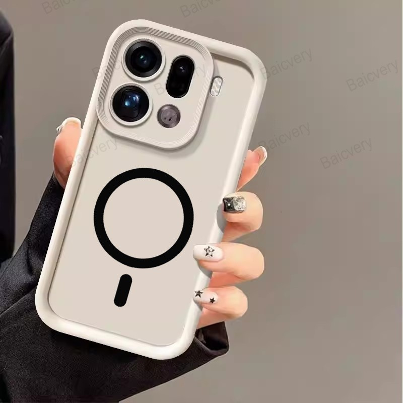 เคสโทรศัพท์สําหรับ OPPO Find X9 / Find X9 Pro ปกอ่อนกันกระแทกด้วยสติกเกอร์แม่เหล็กกาวตนเอง