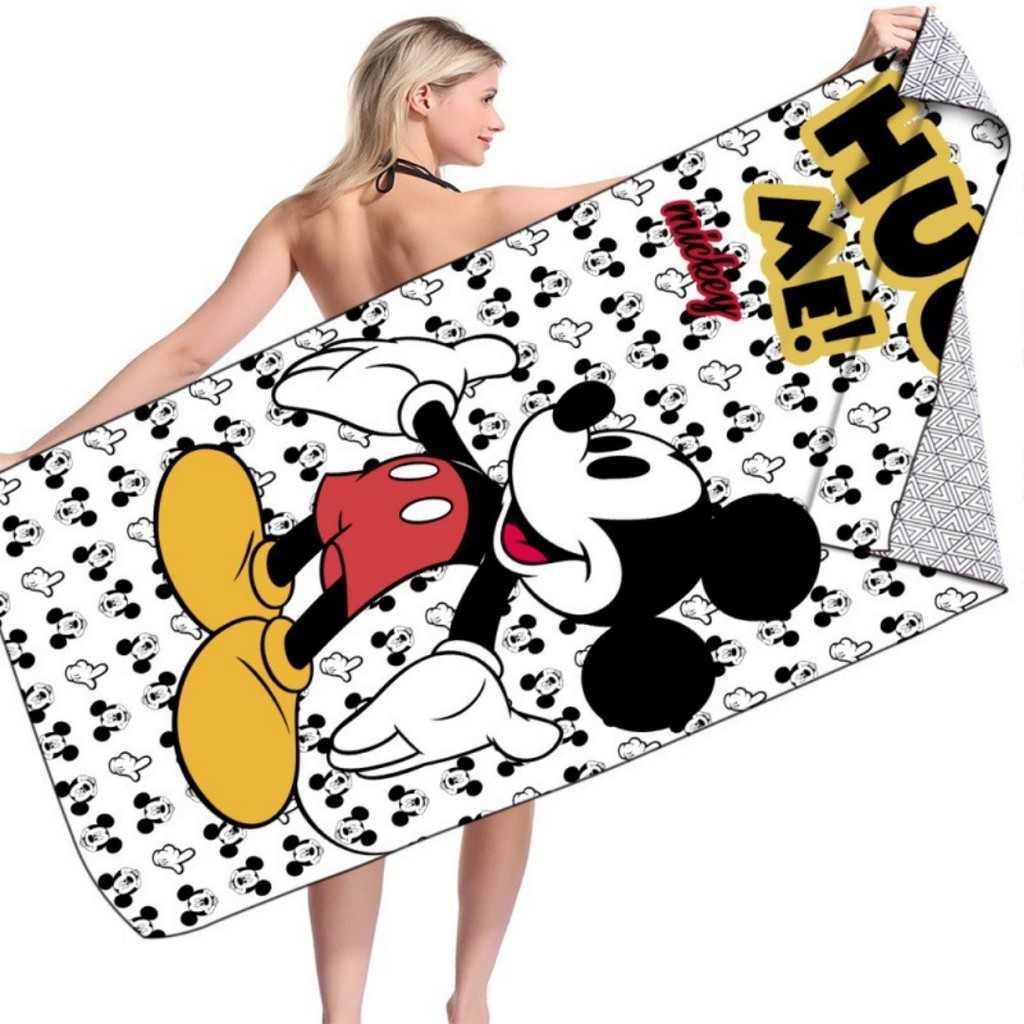 Mouse Beach Towel, Cartoon Bath Towel,  Children's Beach, Beach Swimming And Sports Towel, Quick-Dry