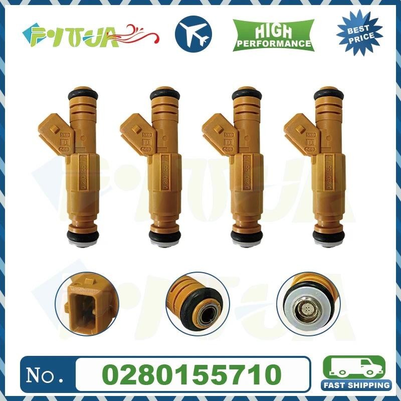 หัวฉีดน้ํามันเชื้อเพลิง 4 ชิ้น 0280155710 หัวฉีดสําหรับ JEEP Cherokee xj 4.0L 87-98 REPLACE F6VE-A5A