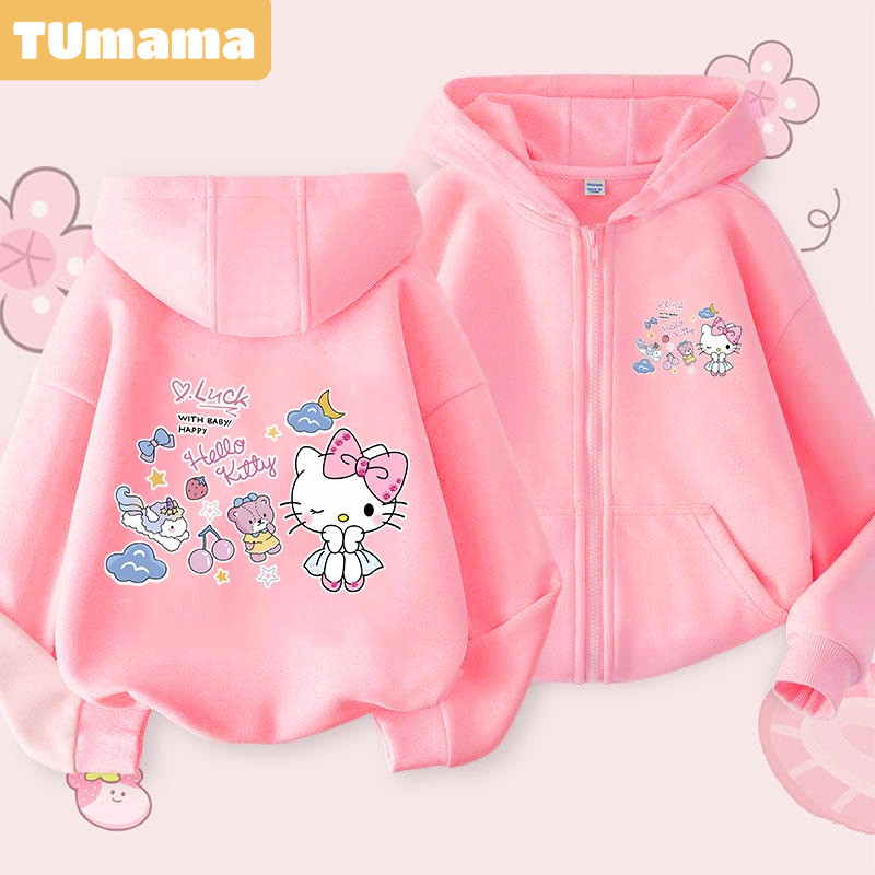 Spot Goods TUmama สเวตเตอร์ฮู้ดซิป ออกแบบให้อบอุ่นและน่ารัก มีลายการ์ตูน