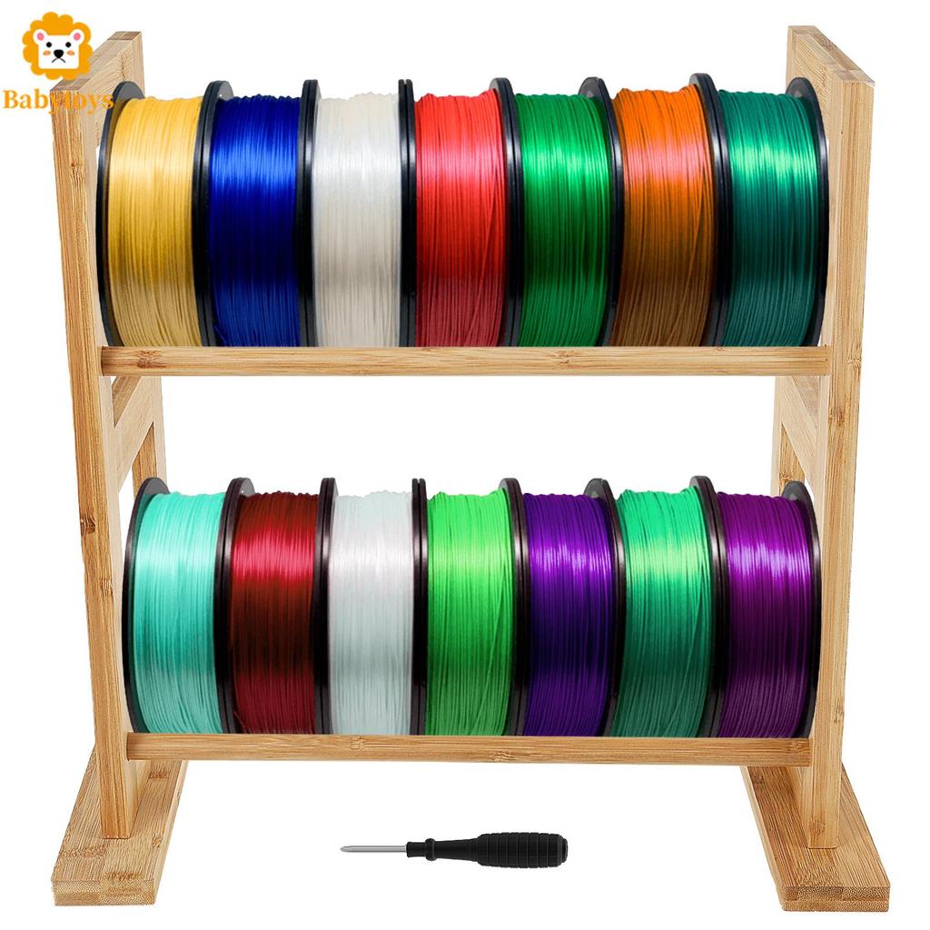 2 ชั้นไม้ 3D เครื่องพิมพ์ Filament Storage Rack เดสก์ท็อปสําหรับ Home Office Workshop Studio SHOPSKC1599