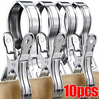 ที่หนีบผ้าสแตนเลสทนทาน / คลิปหนีบผ้าเช็ดตัวชายหาดขนาดใหญ่ กั…