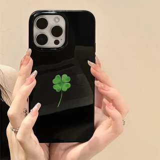COD-ในไทย💥ลายโคลเวอร์นำโชค เคสไอโฟน13 17 For IPhone 15 11 13 12 16 14 Pro Max XR XS X 8 7 Plus SE เปลือกอ่อน เรียบง่าย