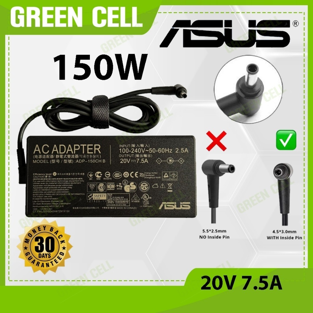 ที่ชาร์จแล็ปท็อป As.us 150W 20V 7.5A 4.5mm X 3.0mm สำหรับ UX535LH UX535LI X571LI UM535QA UM535QE K65