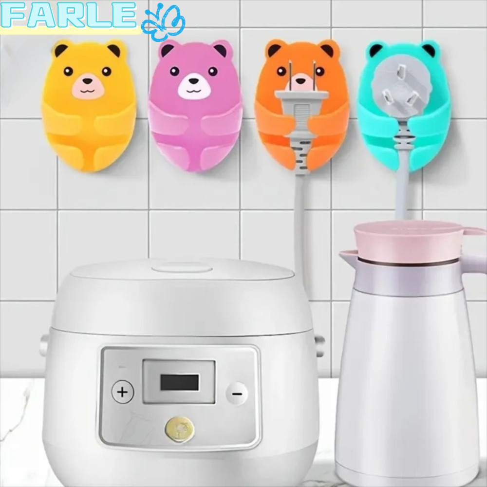 FARL ตะขอเก็บของติดผนัง, ขายึดปลั๊กหมีแบบมีกาวในตัวแบบไม่มีหมัด, ที่เก็บสายเคเบิลอเนกประสงค์ลายการ์ตูนห้องน้ํา
