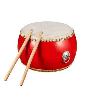 2.1/3.6 กลองสิงโตเด็กทรงแบน 7 นิ้ว กลองแดงดังเสียงดี คุณภาพส…