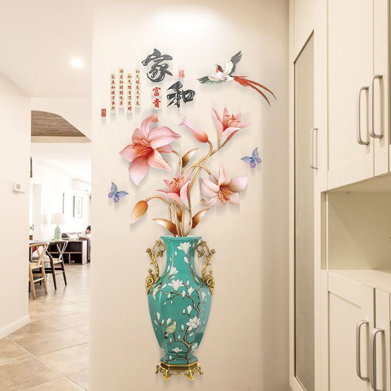 荷花墙壁纸3D立体墙贴画温馨卧室房间客厅装饰画墙面贴纸自粘墙纸20260203Lotus Wall Wallpaper 3D Stereo Wall Stickers Cozy Bedroom Roo