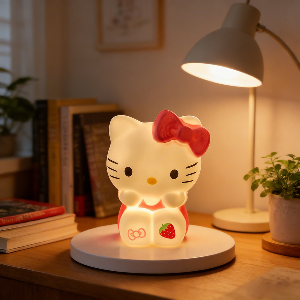 Cat Patten Night Light น่ารัก แมวน่ารัก ห้องนอนโคมไฟข้างเตียงไฟตกแต่ง Surprise ของขวัญวาเลนไทน์