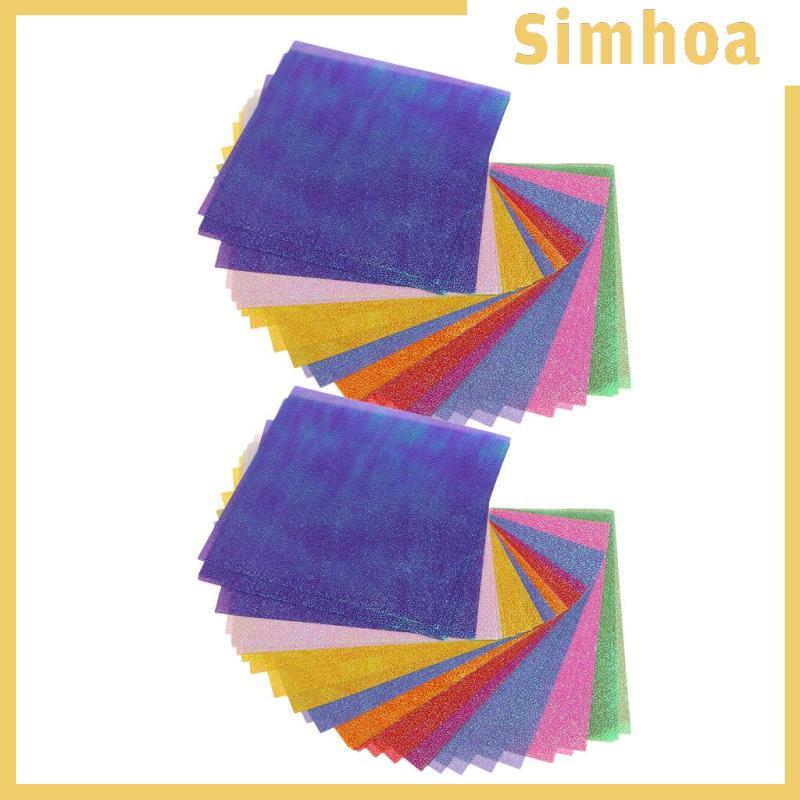 [SIMHOA] กระดาษพับ Leaflets 100 ชิ้น Origami กระดาษสี่เหลี่ยมกระดาษหัตถกรรม Origami แผ่นสําหรับ Orig
