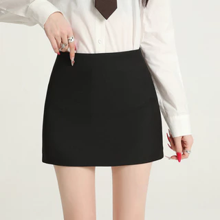 Hermarou S-6XL กระโปรงสั้นผู้หญิง เอ-ไลน์ เอวสูง สลิม กระโปรงสูท