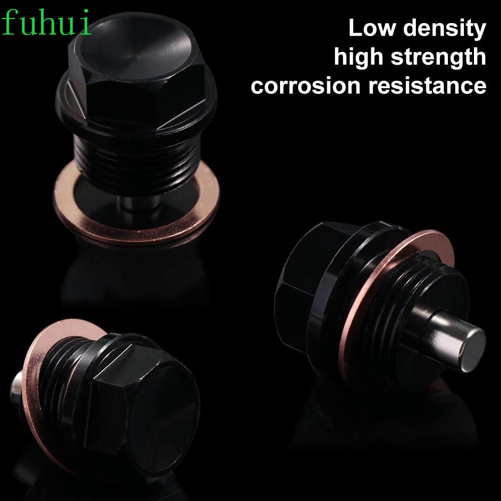 FUHUI น็อตท่อระบายน้ําเครื่องยนต์ Bolt, M12/M16/M20 อลูมิเนียมปลั๊กถ่ายน้ํามันแม่เหล็ก, ติดตั้งง่ายเครื่องยนต์เรียบแม่เหล็ก Sump Nut สกรู Universal Car