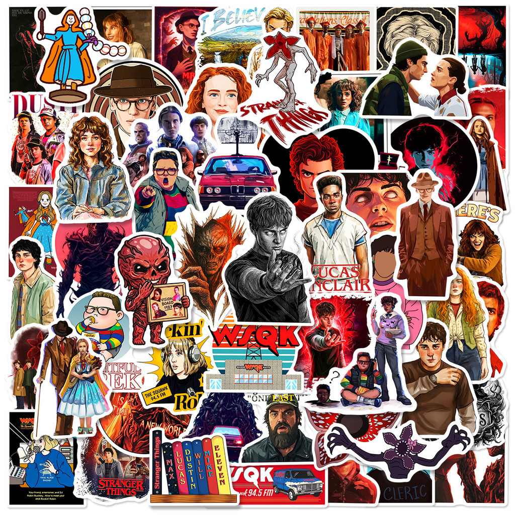 สติกเกอร์ Stranger Things 5 รวม 60ชิ้น กันน้ำ สำหรับตกแต่ง กระเป๋าเดินทาง โน้ตบุ๊ก Stranger Things 5 Waterproof Sticker
