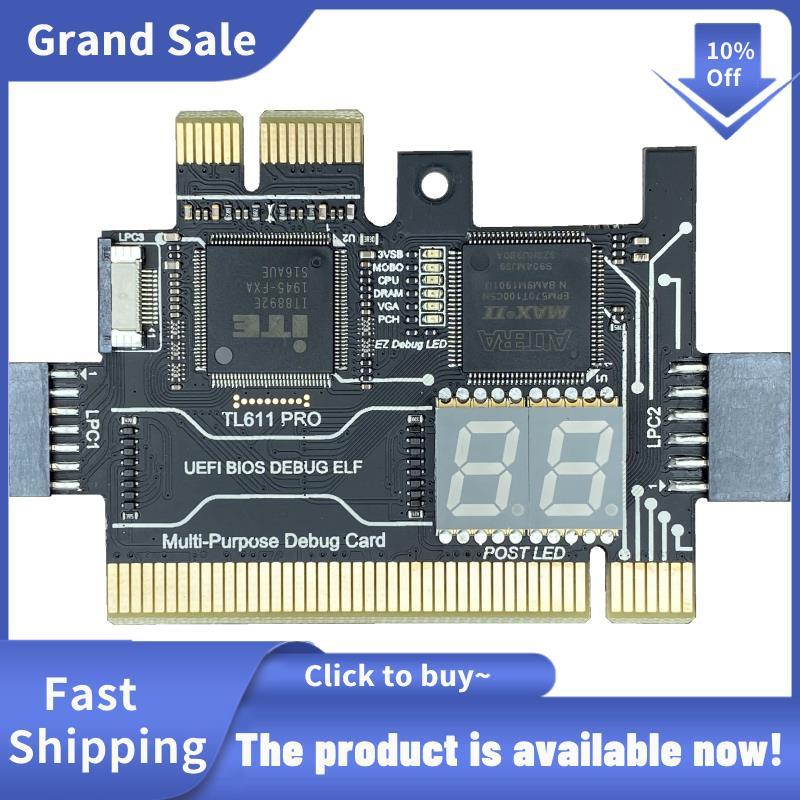 การ์ดวินิจฉัย TL611 PRO, การ์ดวินิจฉัย Pcie สําหรับเมนบอร์ด Pci ตั้งโต๊ะและแล็ปท็อป (สีดํา)