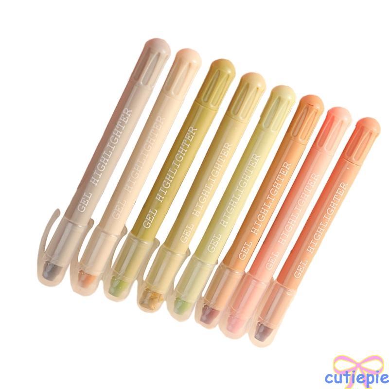 Cutie 8 ชิ้น Highlighters ชุด Highlighter Markers ความงาม Bible Highlighter เจล Highlighter ปากกา Bi