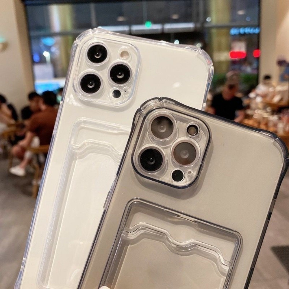 AT - สินค้าใหม่ Softcase Slot Card Holder สําหรับ iPhone x, xs, xs max, xr,11,12,13,16 Slot Card