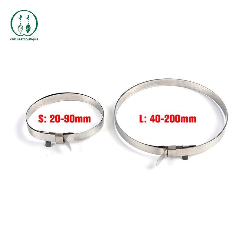 [Chicnest] 4 ชิ้นเพลา CV Joint BOOT คลิปชุดสายผูกสแตนเลสไดรฟ์เปลี่ยนคลิป Auto Crimp Banding BOOT Cla