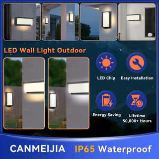 CANMEIJIA โคมไฟติดผนัง LED 25W กันน้ำ IP65 คุณภาพดี ทนทาน ใช้ได้ในบ้าน ระเบียง สวน กลางแจ้ง แสงขาว แสงอบอุ่น