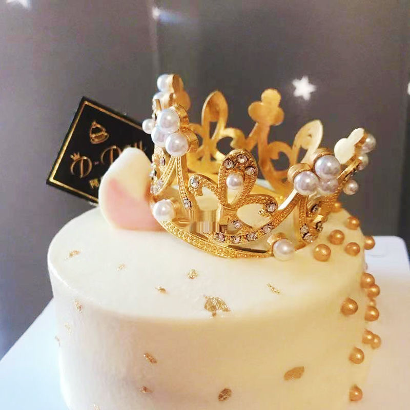 การตกแต่งเค้กมงกุฎ/มงกุฎเด็กแบบวินเทจ/มงกุฎไข่มุก ขนาดเล็ก สําหรับตกแต่งเค้กวันเกิดเด็ก