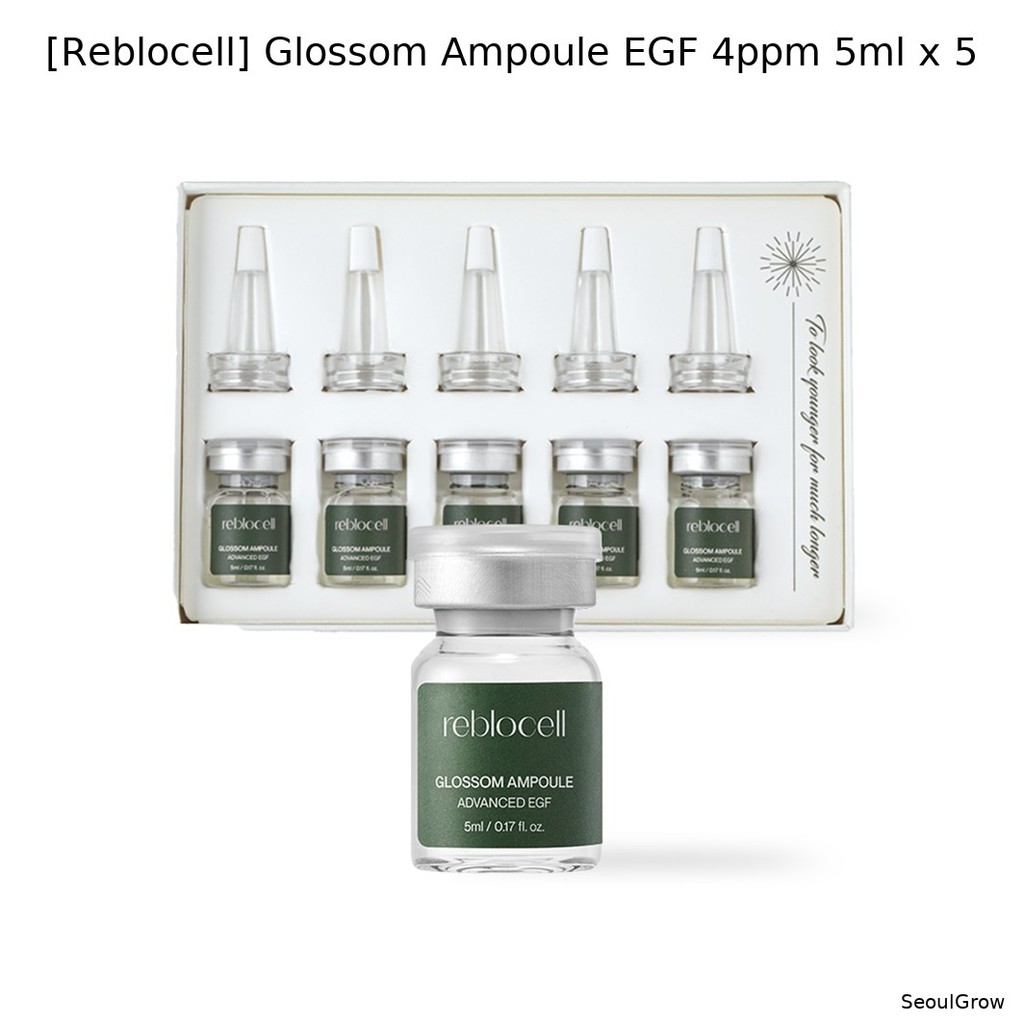 [Reblocell] Glossom Ampoule EGF 4ppm 5ml x 5 / Korean Ampoule / Glow Enhancer / ของแท้ 100% โดย Seou