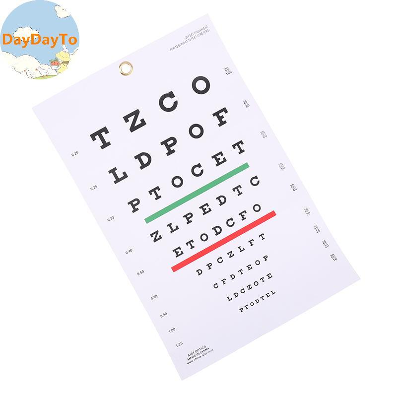 DayDayTo พรีเมี่ยม Snelen Eye Chart แผนภูมิผนังพลาสติกกันน้ํา Snellen Charts สําหรับการสอบทดสอบสายตา