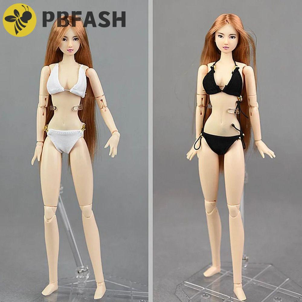 PBFASH ตุ๊กตาบิกินี่, 1/6 ขนาดชุดชั้นในชุดตุ๊กตา Bra ชุดชั้นใน, แฟชั่นสีดําสีขาวหญิงตุ๊กตาเสื้อผ้า H