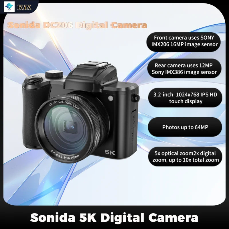 SONIDA 5K DSLR Optical Zoom HD Video Camera 3.2 นิ้ว IPS HD Touchscreen Display กล้องดิจิตอล