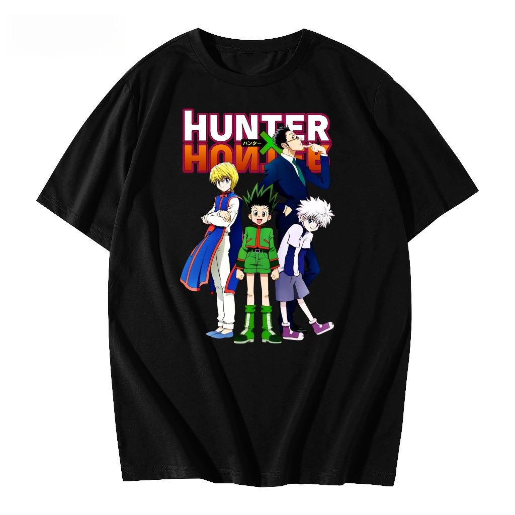Hunter อะนิเมะเสื้อยืด Hunter Killua X Gon X Kurapika X Leorio / มังงะ Distro เสื้อยืด / เสื้อ Hunte