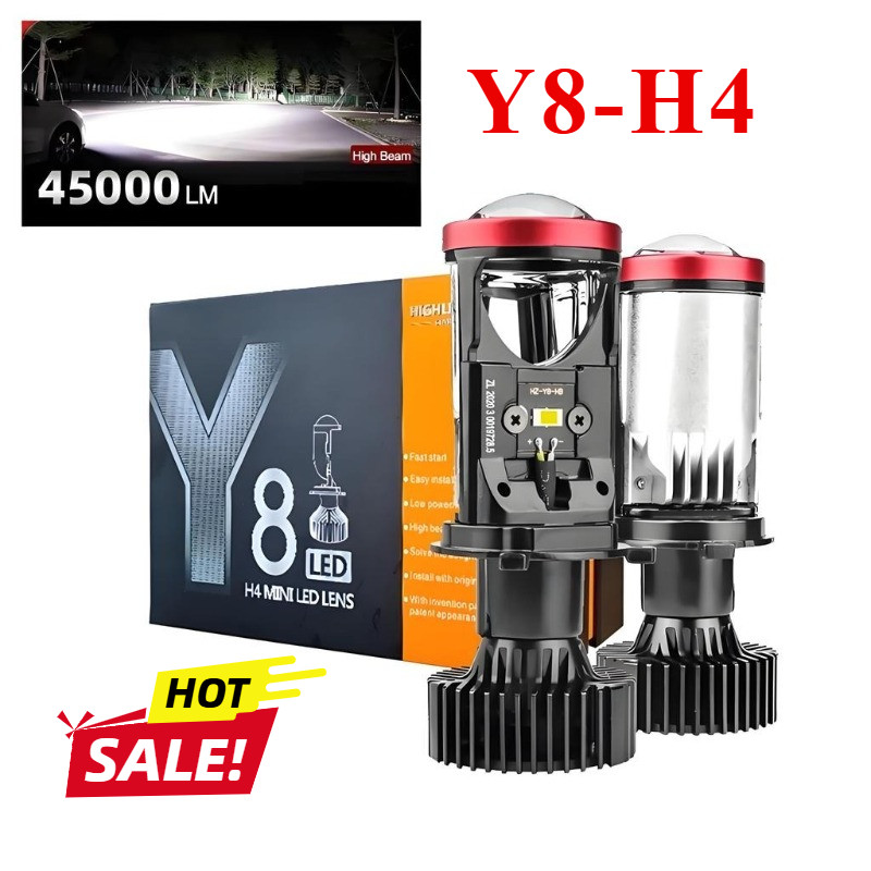 【1คู่】หลอดไฟรถยนต์ หลอดไฟ LED Y8 H4 LED หลอดไฟ ไฟหน้าหลอดไฟ ไฟขับขี่