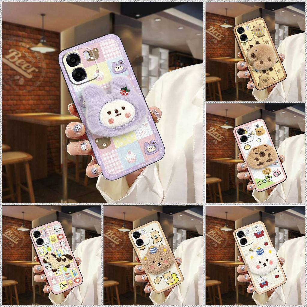 Anti-knock ปกหลังเคสโทรศัพท์สําหรับ OPPO A6X 4G Global/5G Global Anti-ฝุ่นกันน้ําตุ๊กตาสามมิติ Full 