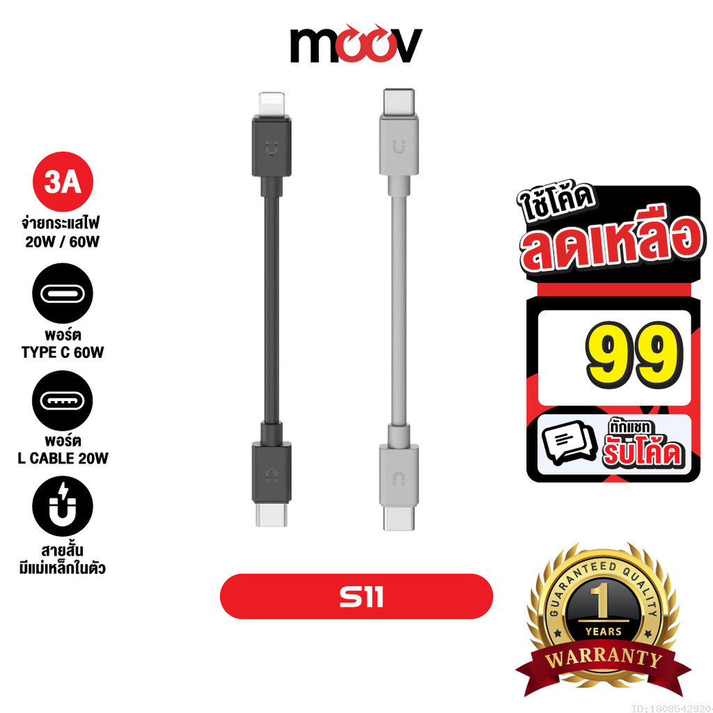 [99บ.โค้ดคุ้ม] Orsen by Eloop S11 สายชาร์จเร็ว Data Cable Type C to C 3A 60W / L Cable 3A 20W ของแท้